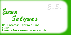 emma selymes business card